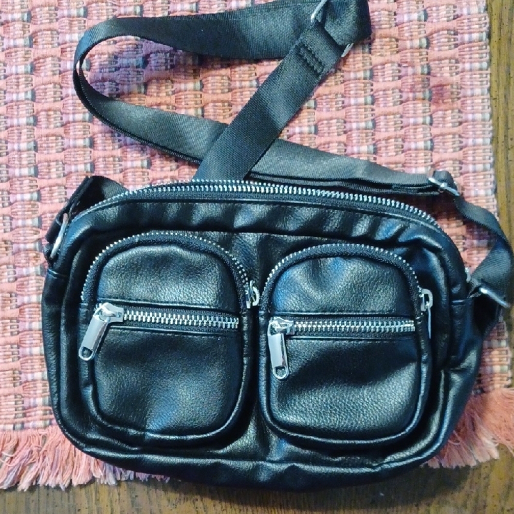 Wild Fable Black Faux Leather Crossbody Bag